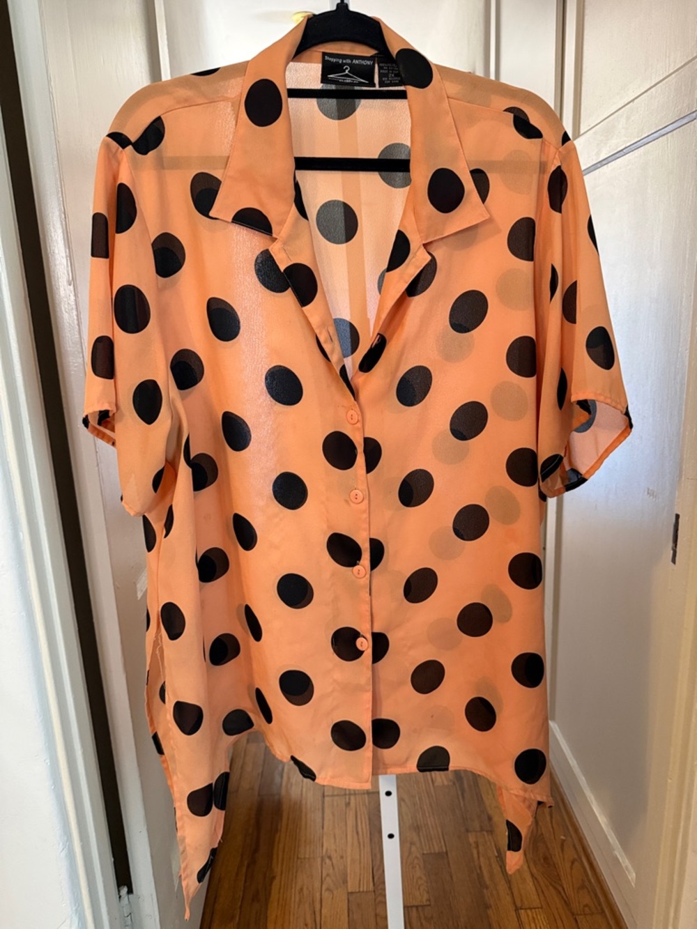 Anthony Peach Polka Dot Button-Up Shirt